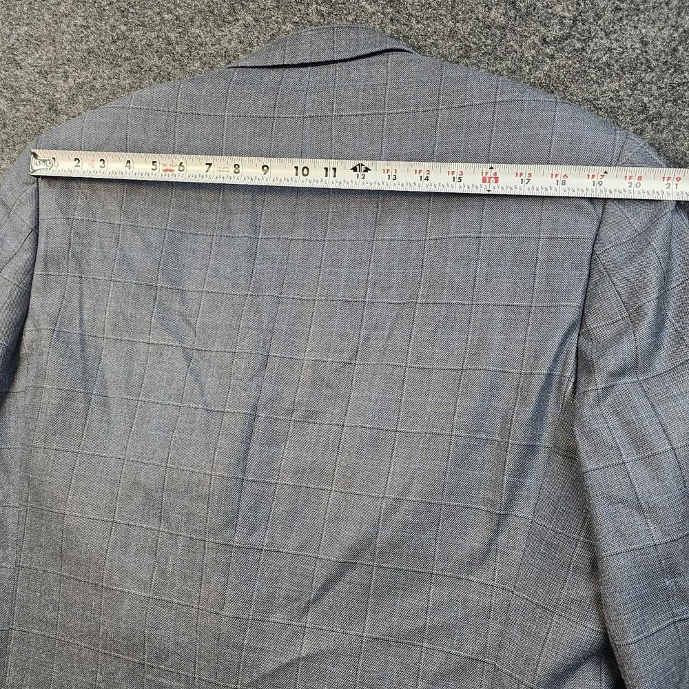 Lauren Ralph Lauren Sport Coat Blazer Mens 46L Silk‎ Wool Gray Windowpane